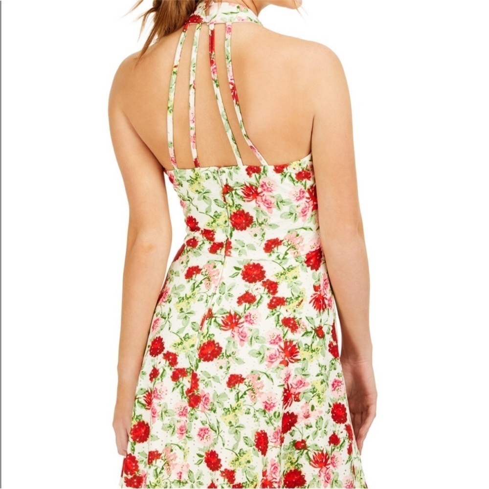 New As U Wish junior floral print eyelet halter, fit & flare dress Sz 5/6,9/10 - Picture 11 of 13